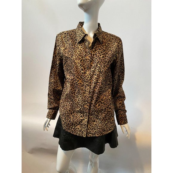 Chaps Classics Leopard Shirt sz Lg - Picture 6 of 13
